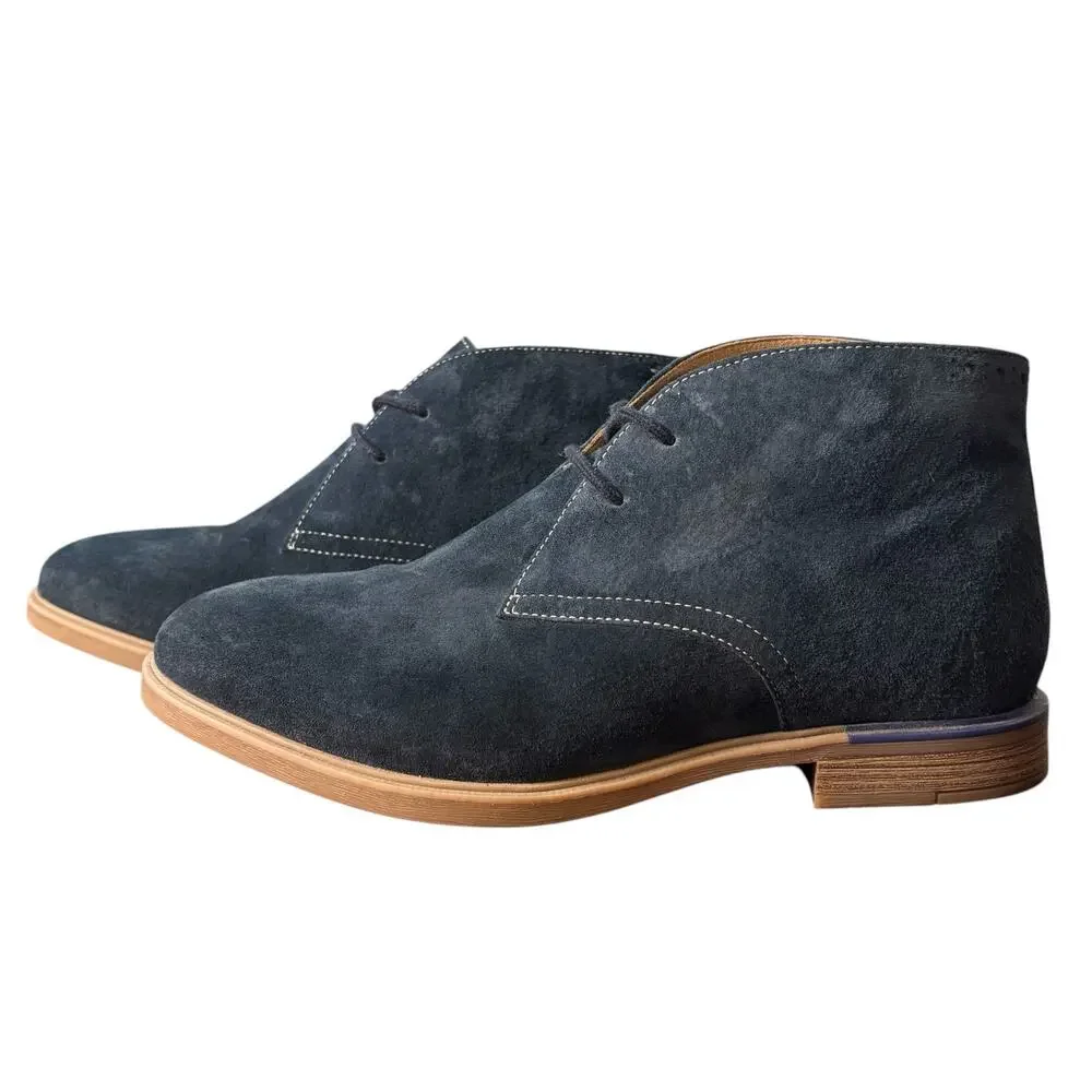 Hush Puppies Bounce Navy Suede Chukka Desert Boots Men’s 9M Comfort Minimalist